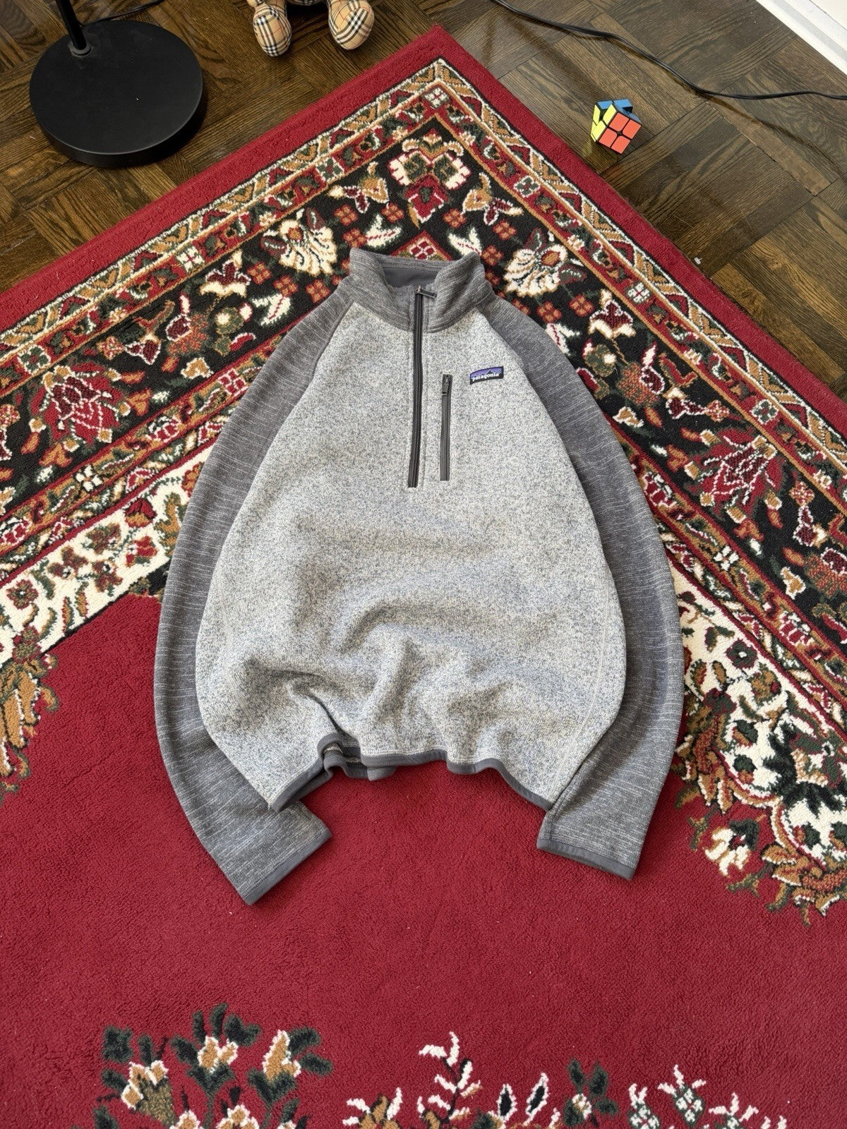 Patagonia Jacket Mens Large Gray Better Sweater Fleece Outdoor 1/4 Quarter Zip
