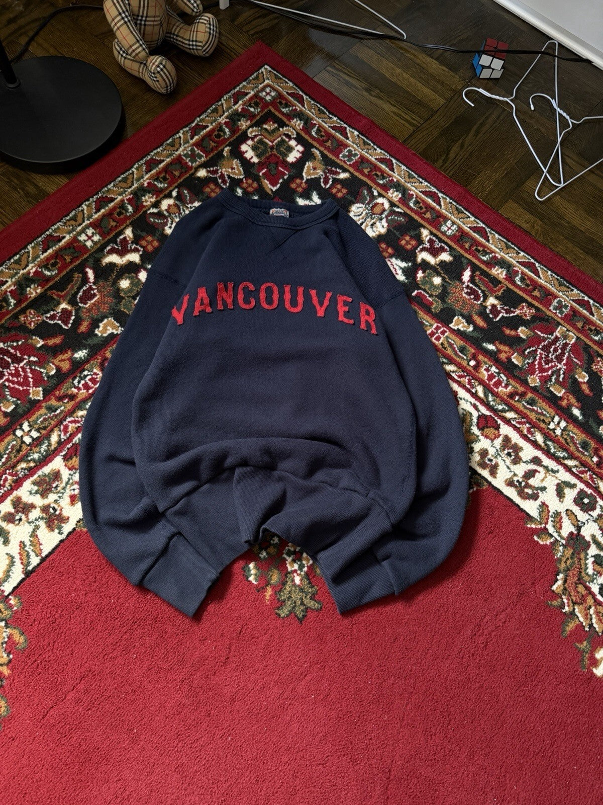 Ebbets Field Flannels Vancouver Embroidered Sewn Logo Sweater Knit Size S