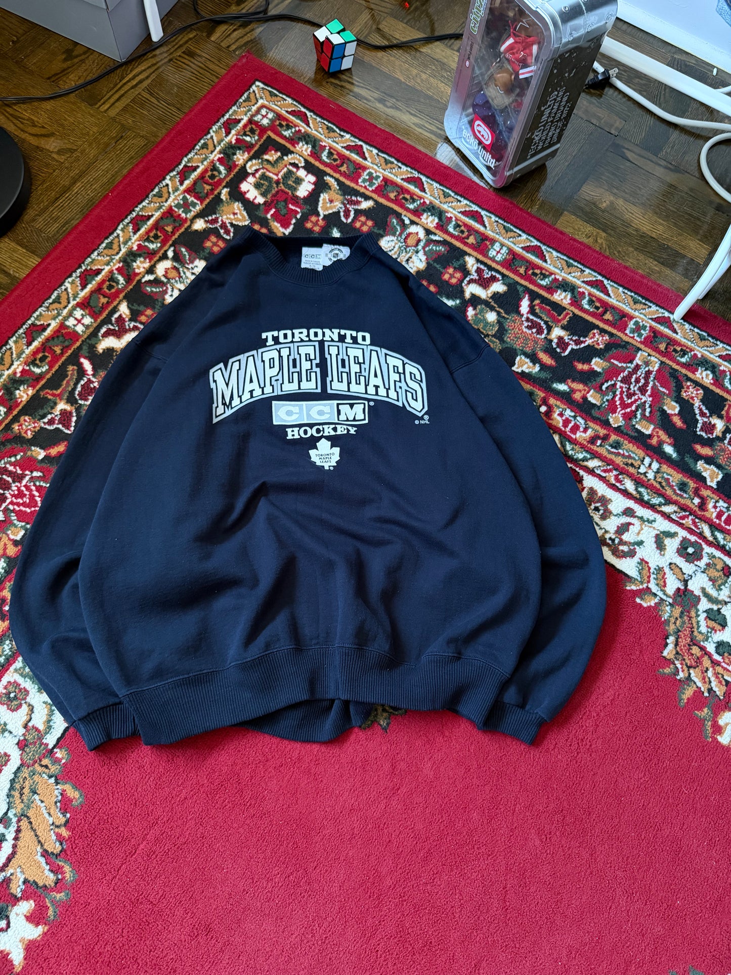 Vintage CCM Toronto Malpe Leafs 90s Navy Blue Sweatshirt
