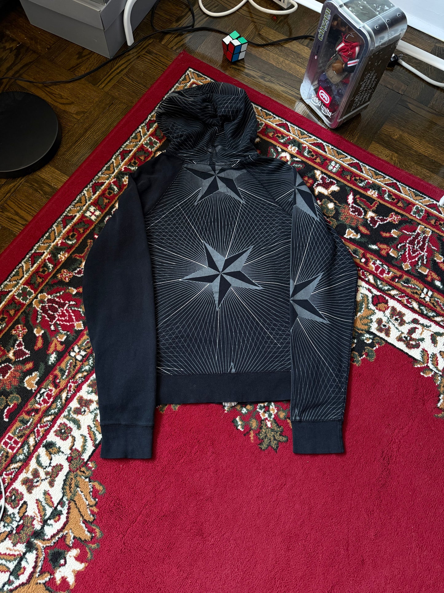 Y2K Fox AOP Vintage Zip Hoodie Womens