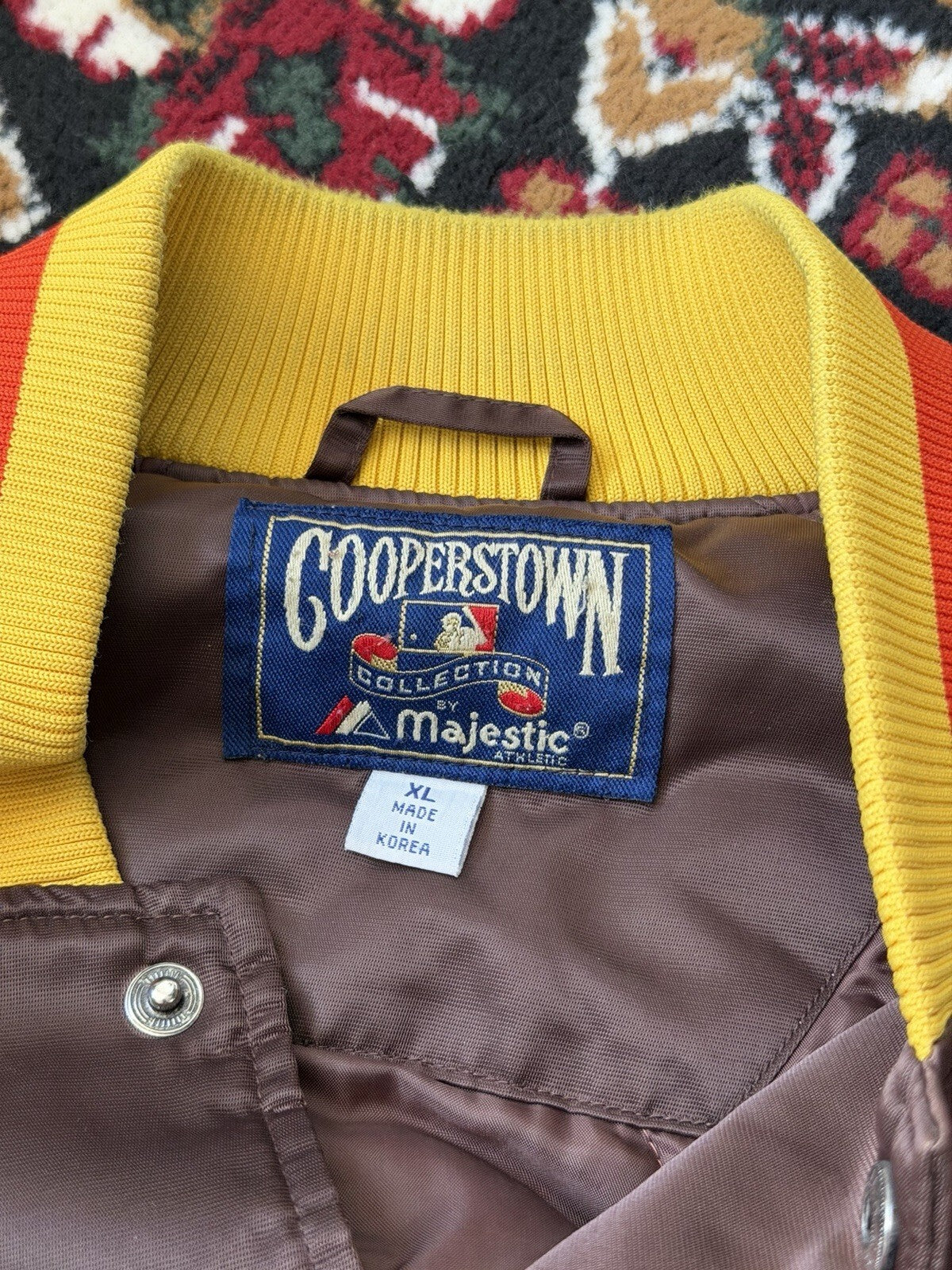 Vintage 90's San Diego Padres Majestic Cooperstown Brown Satin Bomber Jacket XL