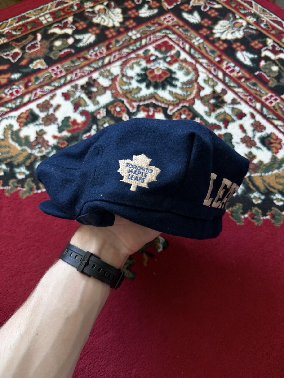 90s Toronto Maple Leafs Vintage Flat-Cap Hat Wool Blue NHL