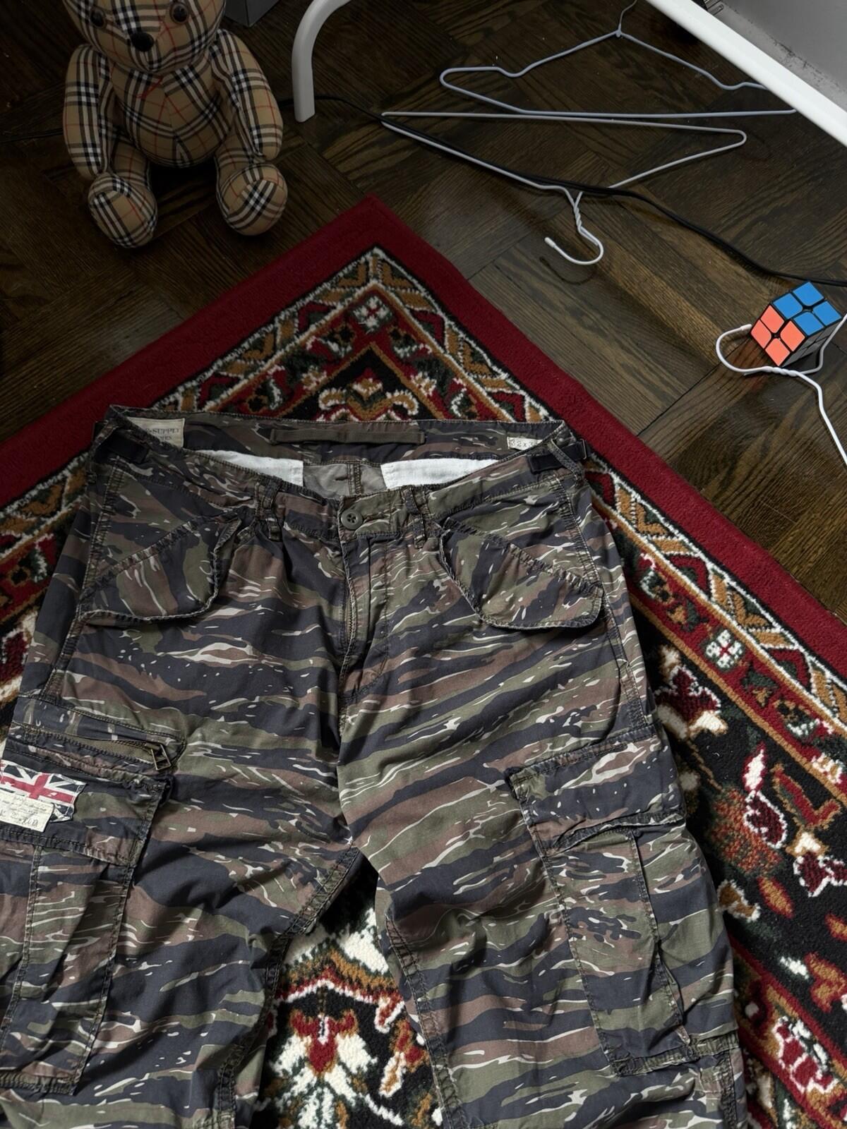 Ralph Lauren Denim Supply Flag Military Army Camo Cargo Pants Trousers 32 x 32