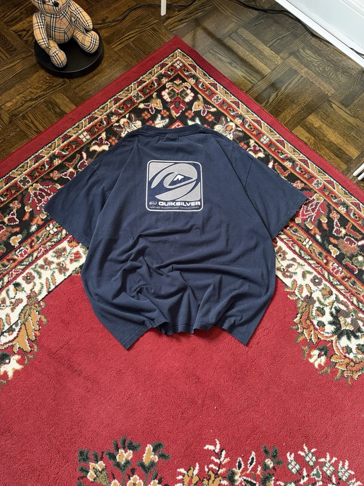 90s Quiksilver International Vintage Reflective Logo Tee T-shirt Surd Skate XL
