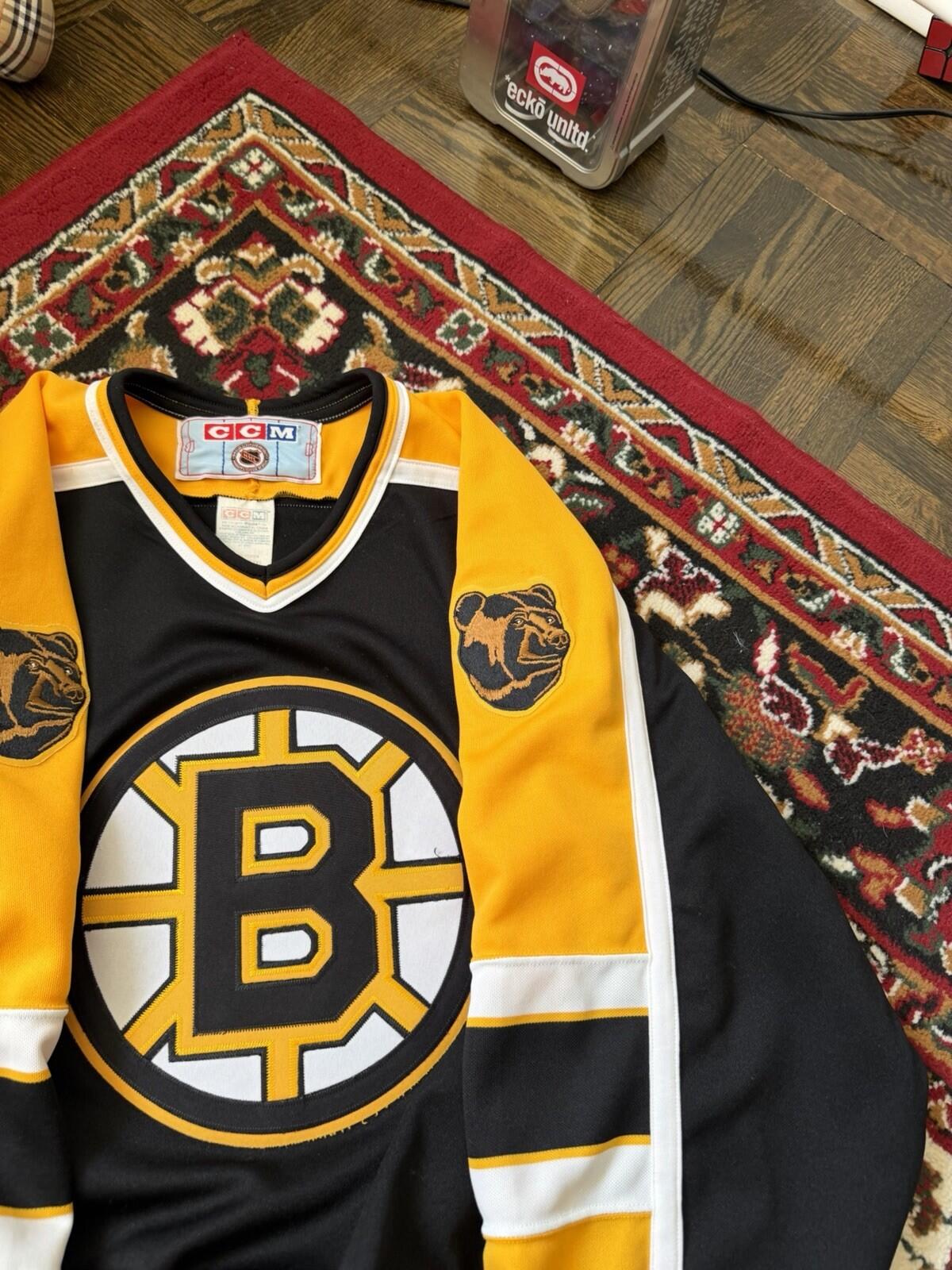 VTG 90s Ccm Boston Bruins Black Bears Classic NHL Hockey Jersey Mens XL*