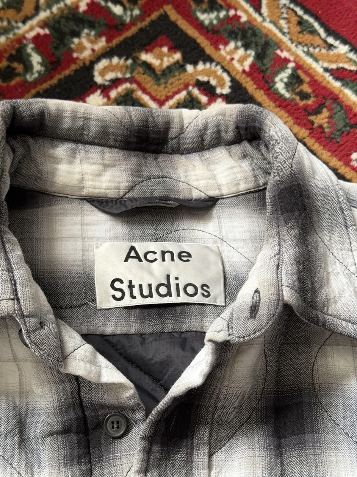 Acne Studios Oxton Oversized Quilted Shirt Jacket White/Black Plaid Size 50 US L