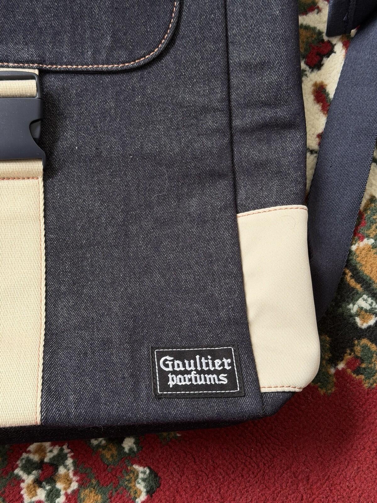 Jean Paul Gaultier Blue White Denim Backpack Bag
