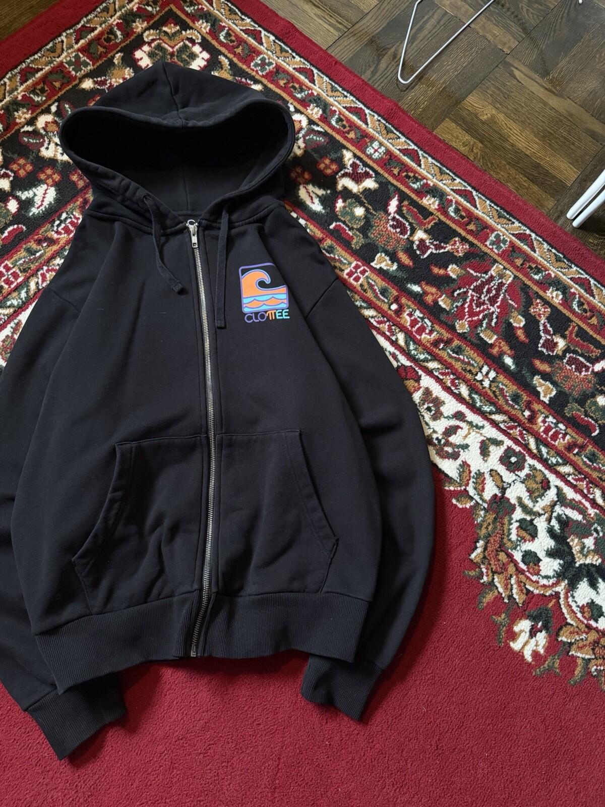 Clottee By Clot Mens Medium Wave Black Full Zip Hoodie Clot