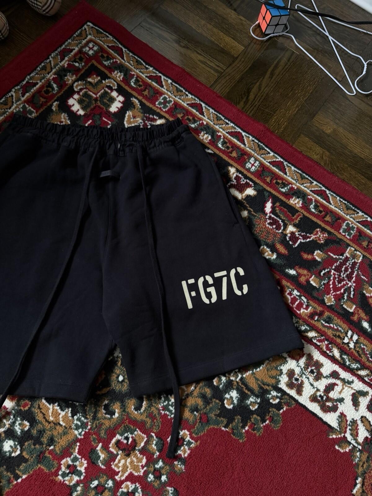 Fear of God Men's Black Athletic Shorts Cotton Drawstring Pockets Designer