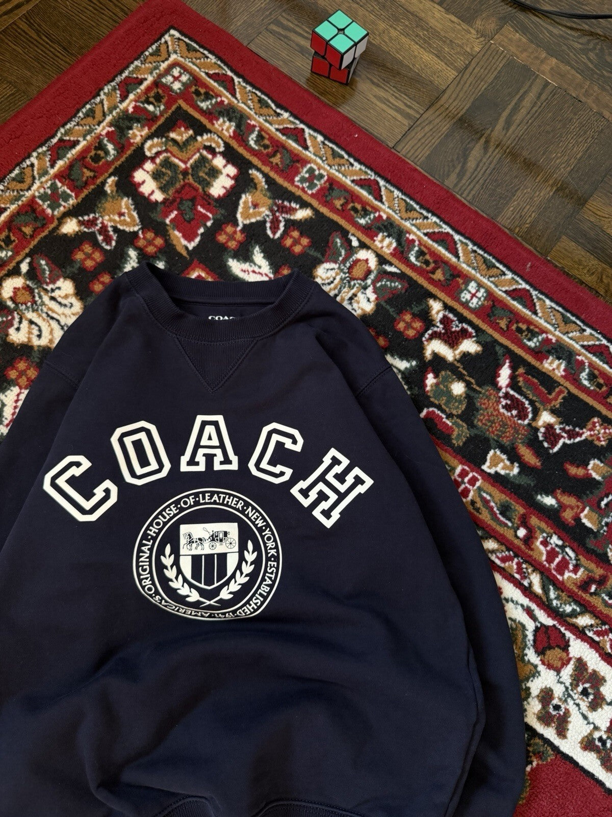 Coach Varsity Crewneck Sweatshirt Men’s Size XS Navy