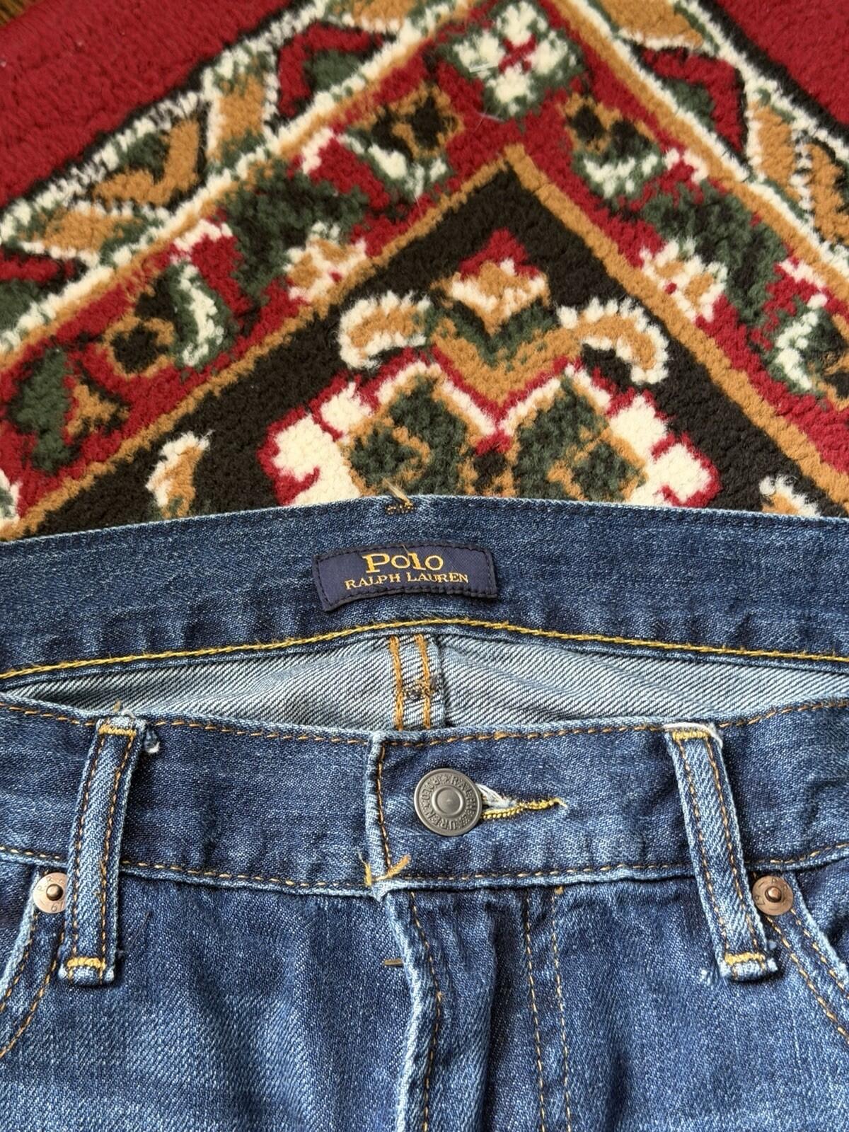Ralph Lauren Polo Sashiko Repaired Patchwork Jeans Blue Size 34/32 Denim Pants
