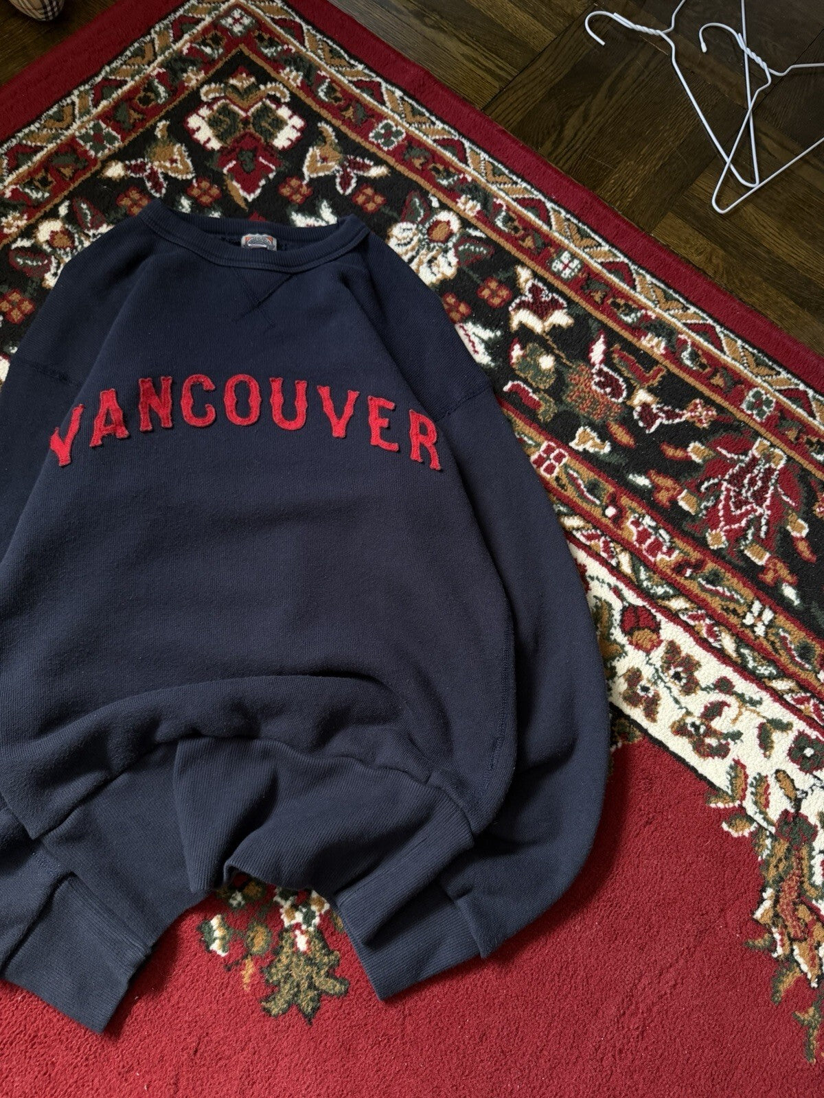Ebbets Field Flannels Vancouver Embroidered Sewn Logo Sweater Knit Size S