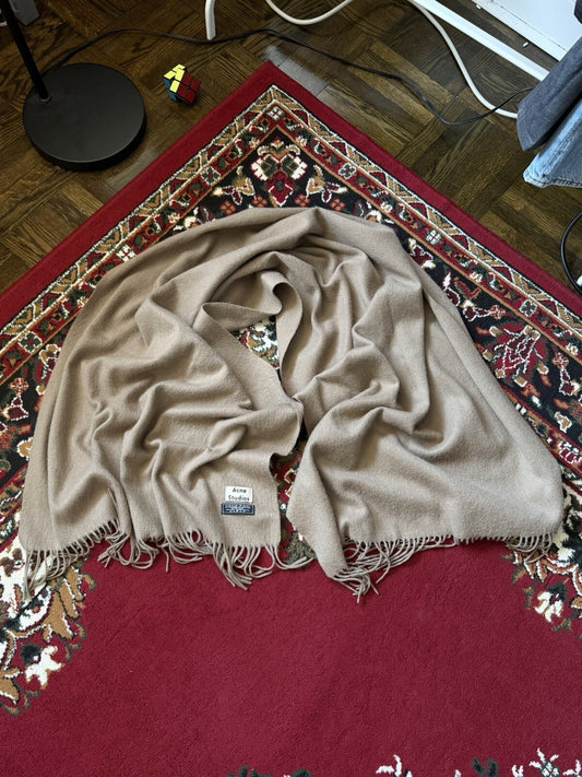 Acne Studios Virgin Wool Fringe Long Scarf 42.5/26.8 in