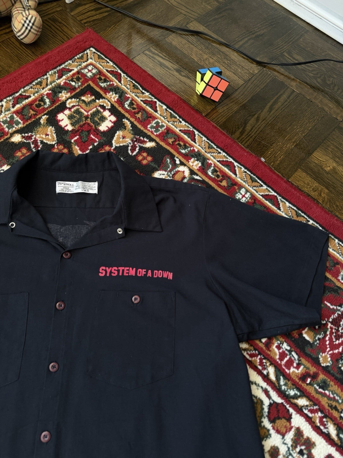 VERY RARE VTG 90s System Of  A Down Rock N Roll Occupational Wear Button UpShirt