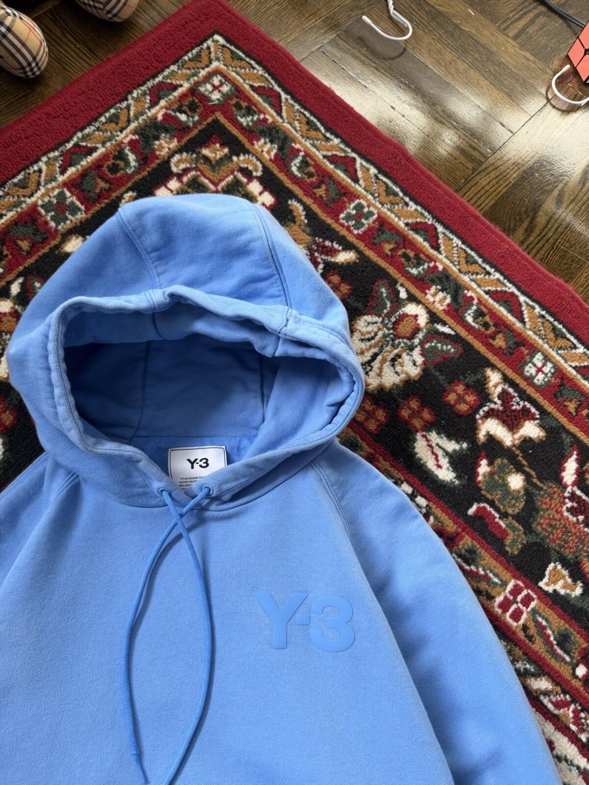 Y-3 Yohji Yamamoto x Adidas Classic Logo Hoodie Baby Blue Size S