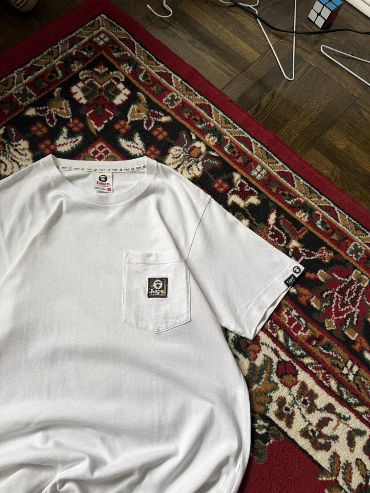 Aape By A Bathing Ape Bape Pocket Logo Head White T-Shirt Men's S