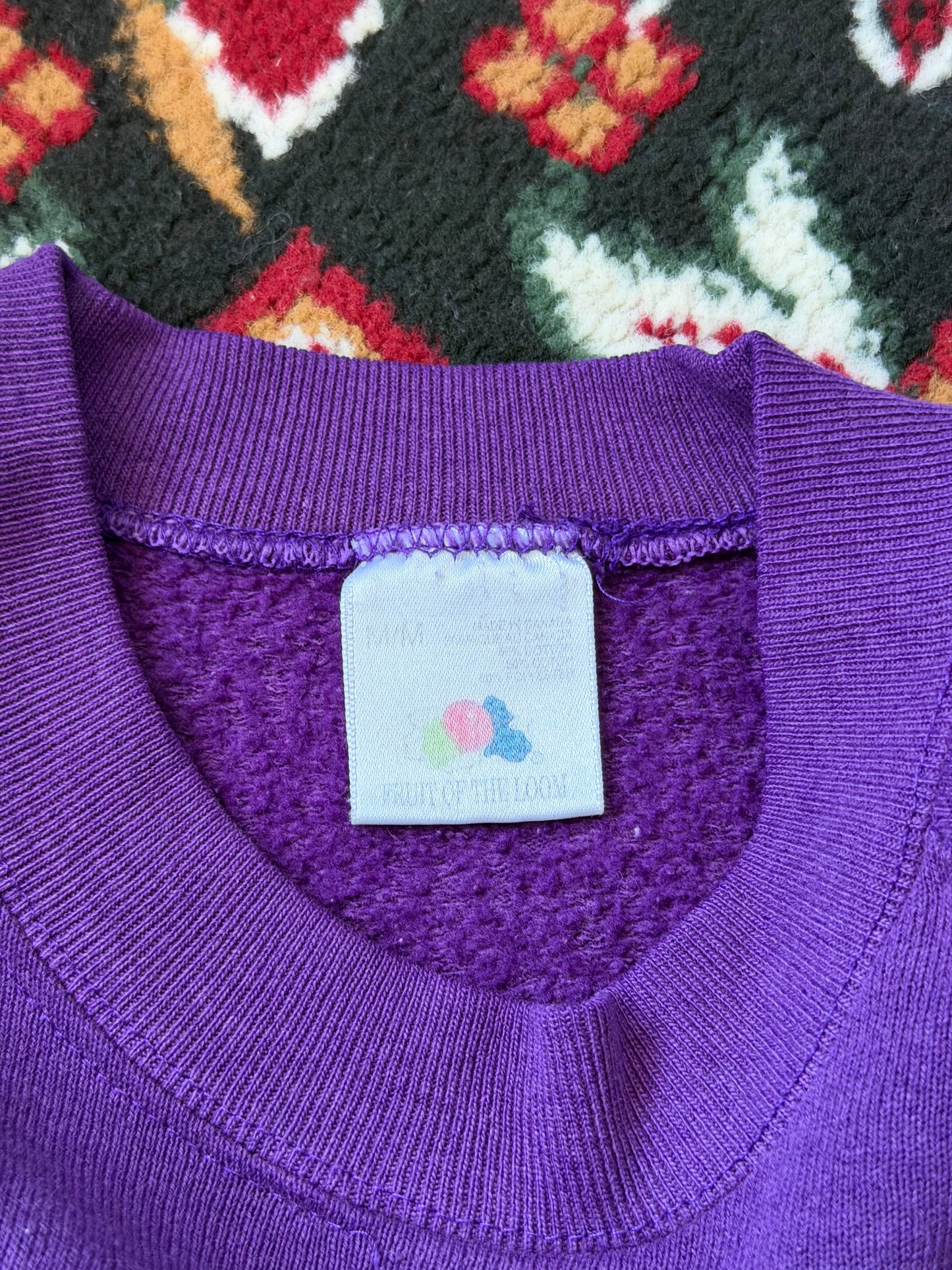 80s Vintage Nature Fruit Of The Loom Purple Sweatshirt