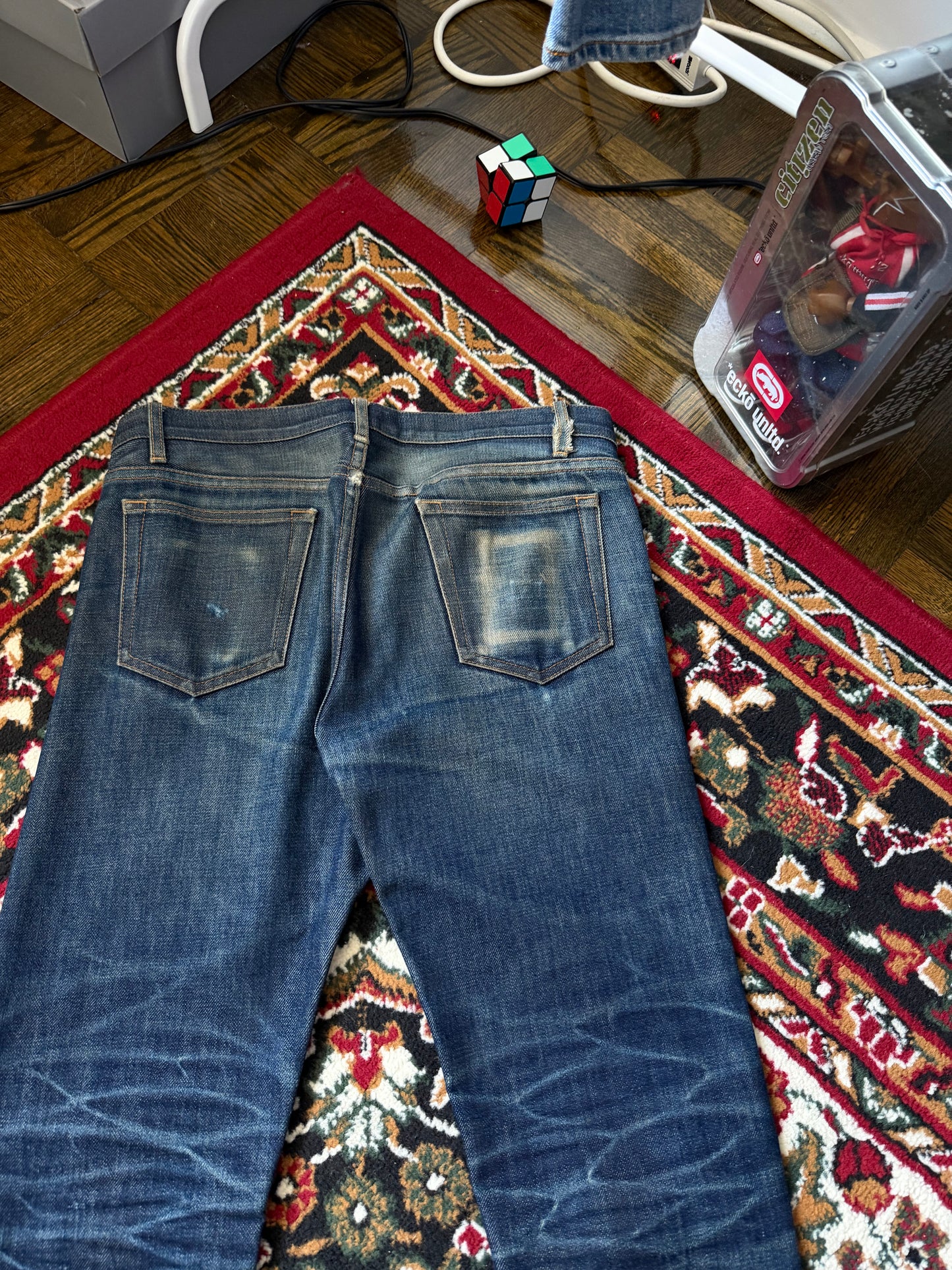 Apc Distressed New Cure Button Fly Denim - Jeans