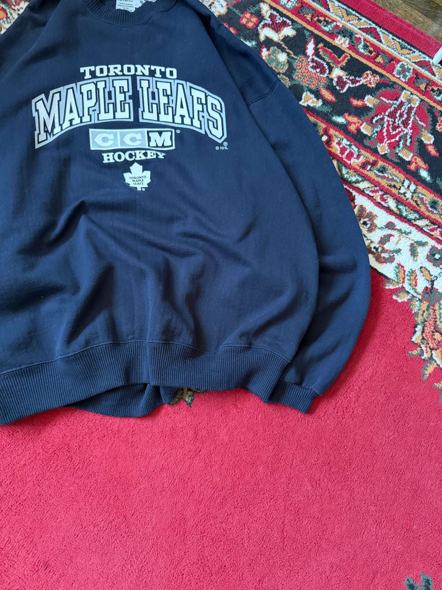 Vintage CCM Toronto Malpe Leafs 90s Navy Blue Sweatshirt