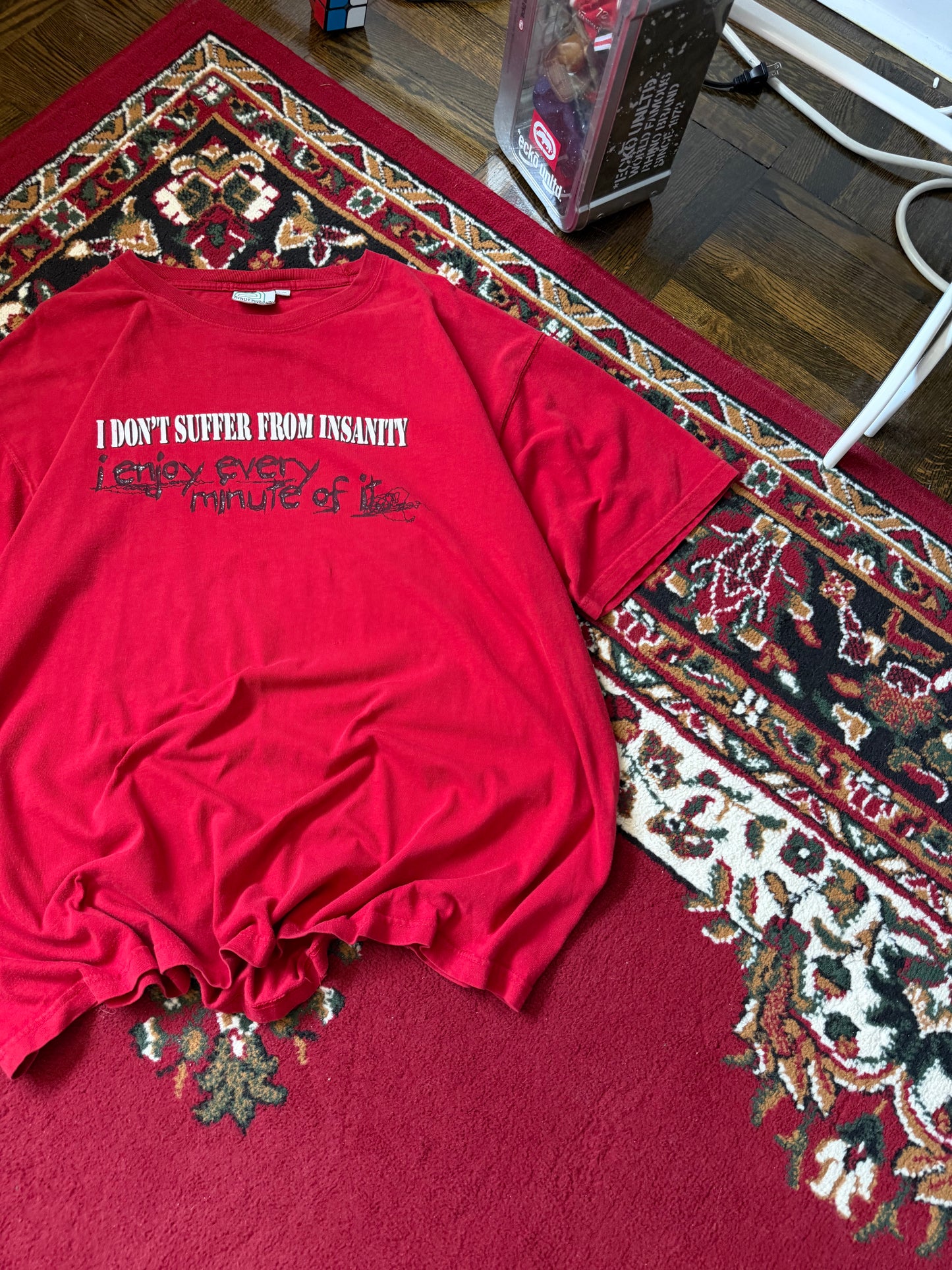 Randy River "I don't suffer from insanity - i enjoy every minute of it" Vintage Skate Tee Shirt