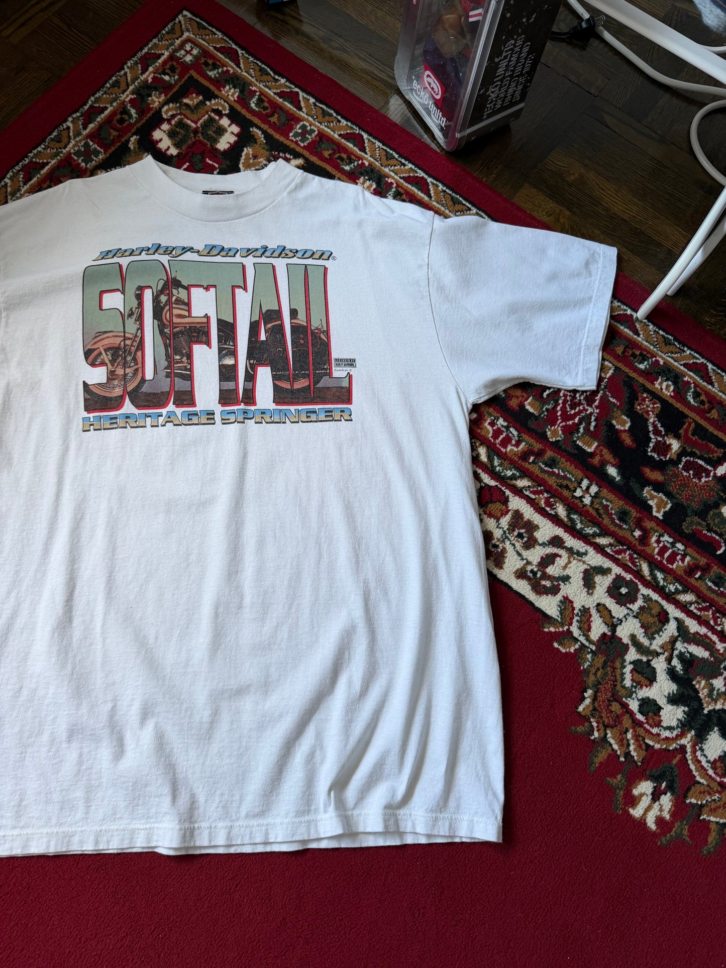 Vintage Harley Davidson Softail White Tee