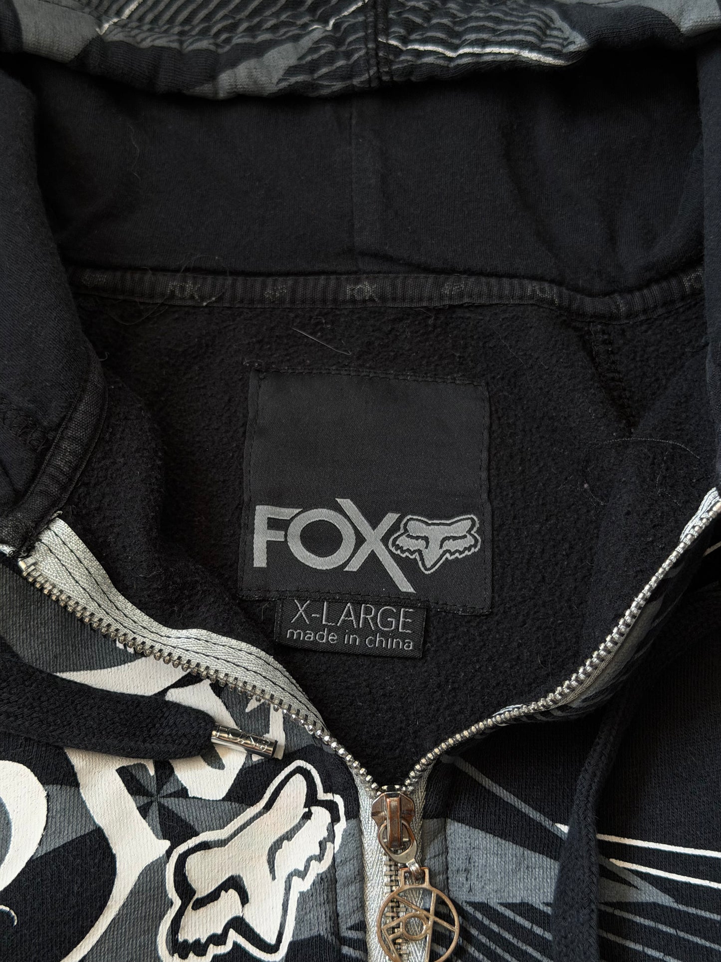 Y2K Fox AOP Vintage Zip Hoodie Womens
