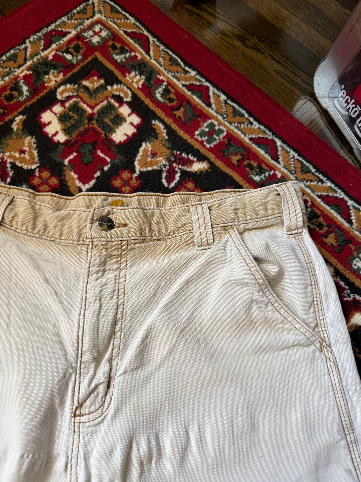 Vintage Carhartt Distressed Faded Relaxed Fit Shorts Beige