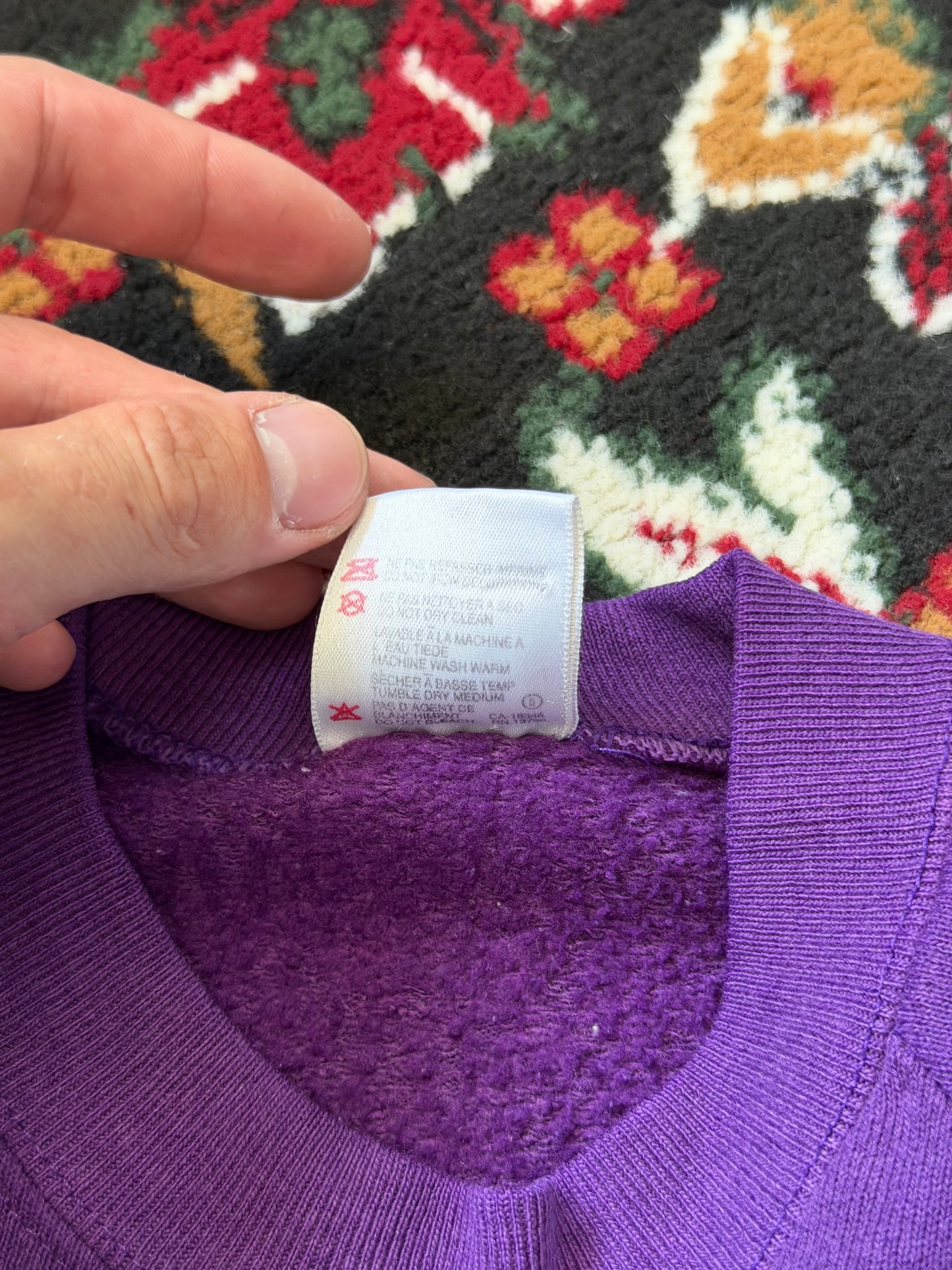 80s Vintage Nature Fruit Of The Loom Purple Sweatshirt