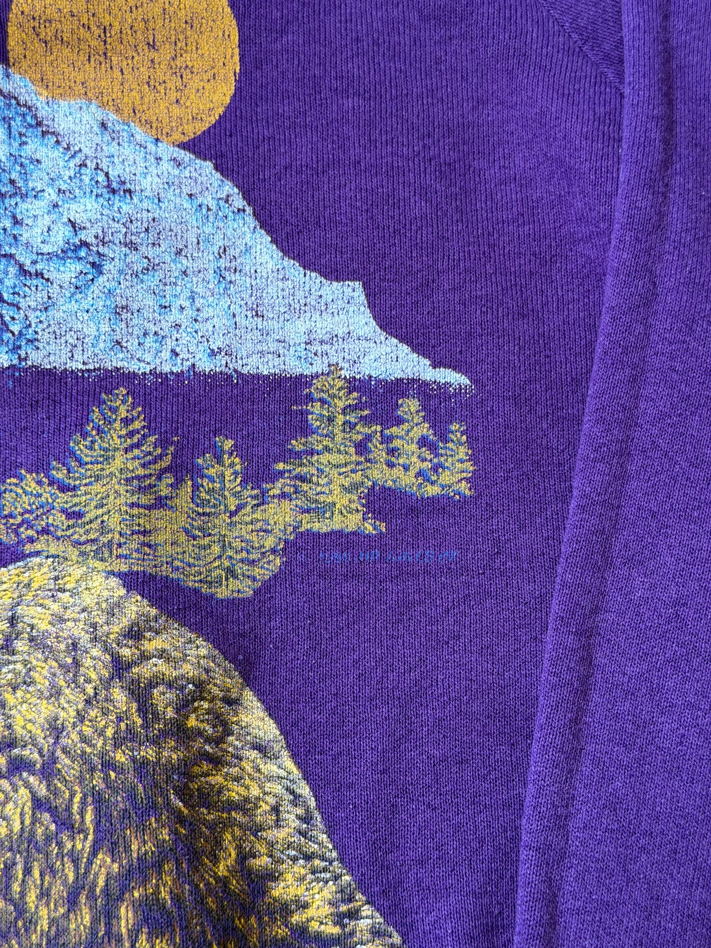 80s Vintage Nature Fruit Of The Loom Purple Sweatshirt