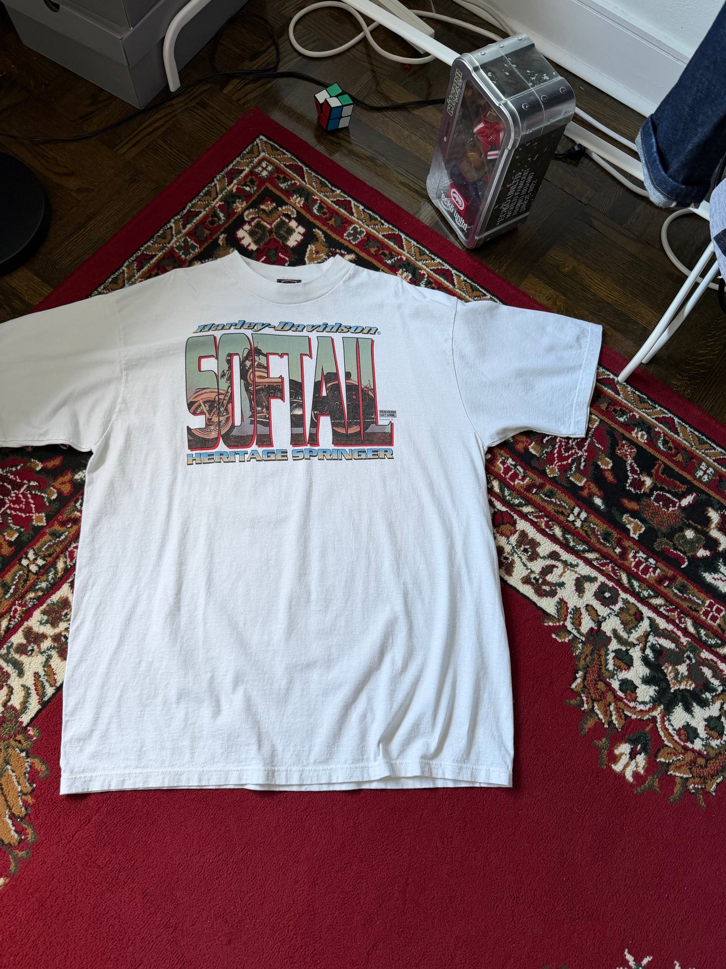 Vintage Harley Davidson Softail White Tee