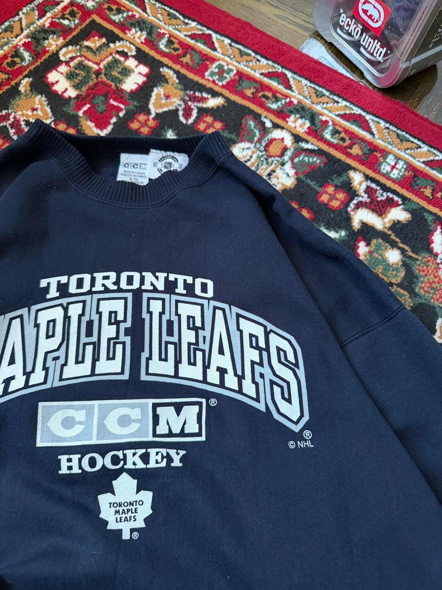 Vintage CCM Toronto Malpe Leafs 90s Navy Blue Sweatshirt