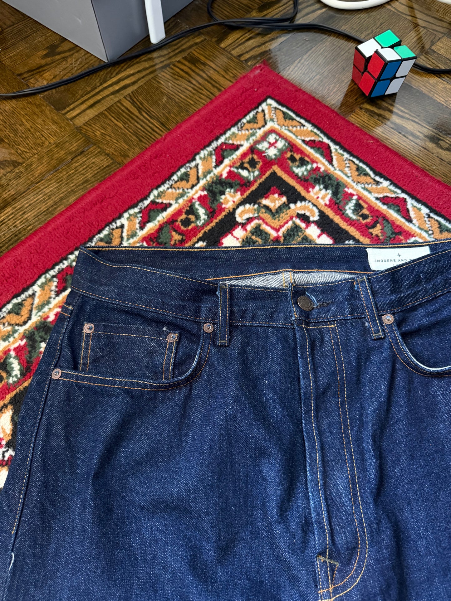 Imogene + Willie Mens Hank Straight Selvedge Raw Denim Jeans