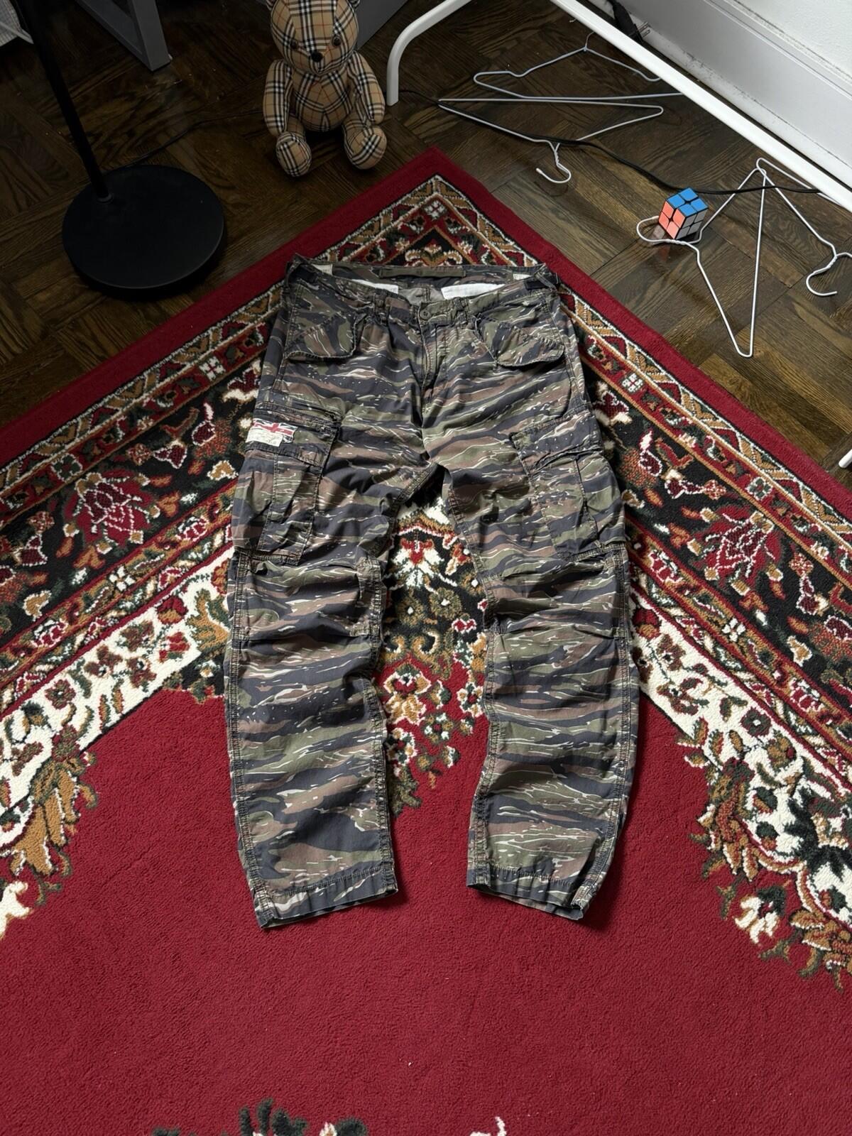 Ralph Lauren Denim Supply Flag Military Army Camo Cargo Pants Trousers 32 x 32