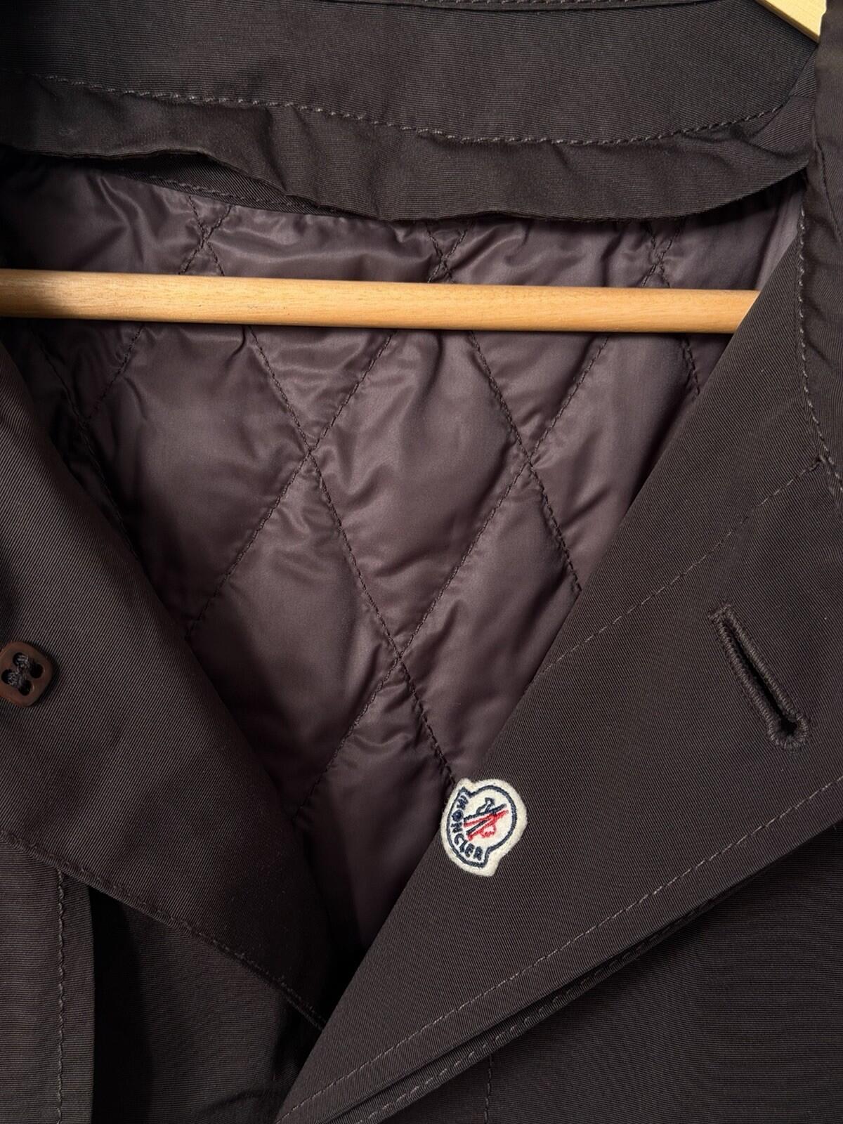 Moncler Nylon Down Coat Mocha Brown Jacket Size 3 Logo Mens