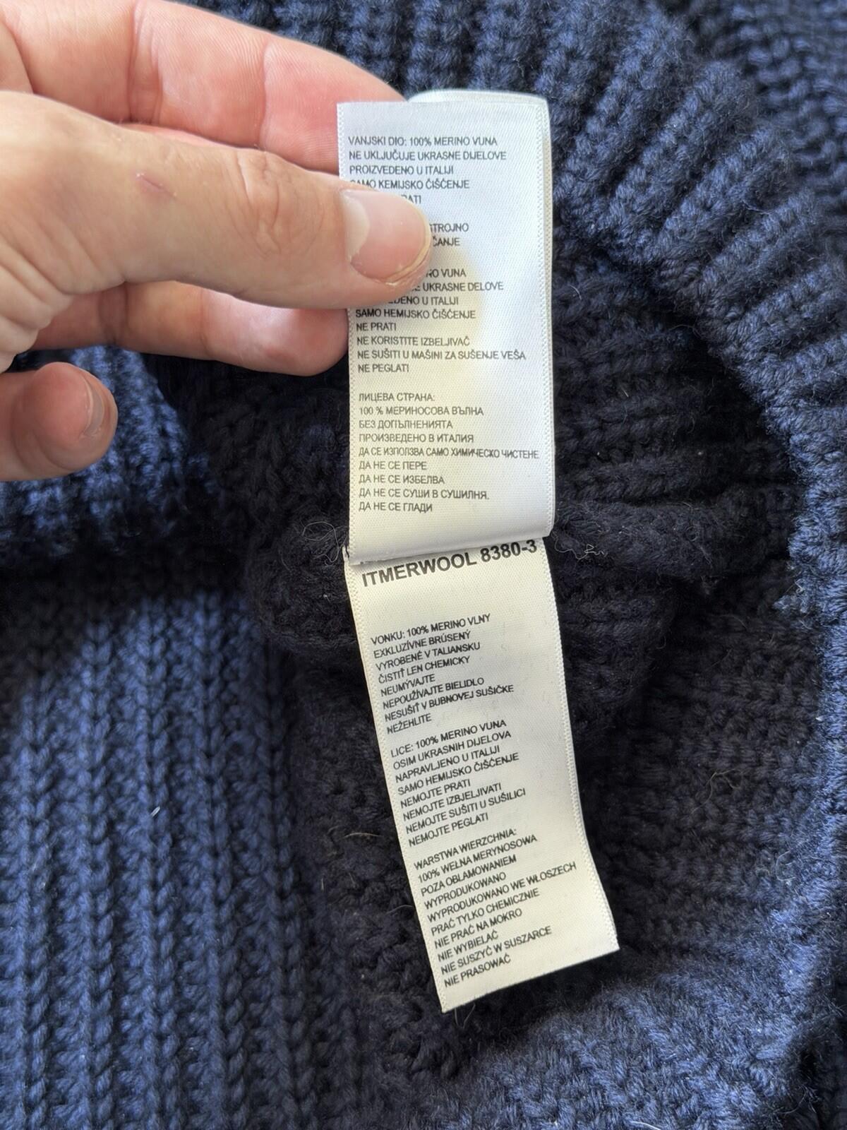 Canada Goose Men's Navy Blue Merino Wool Knit Pullover Sweater Regular Size M