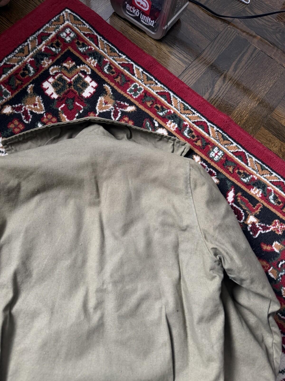 Vintage 50s-60s European Canvas Work Jacket Lighting Zip Pockets Olive