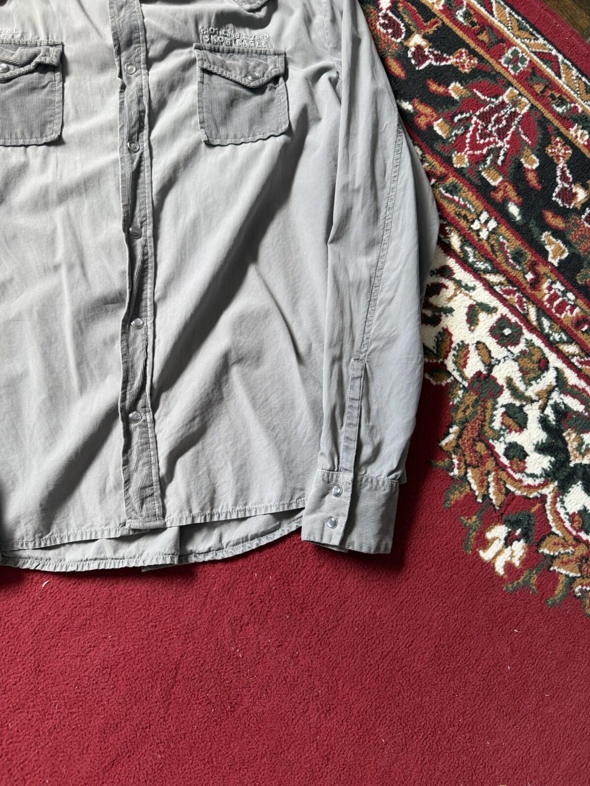 Diesel Eagle Corduroy Western Shirt Gray Size XL