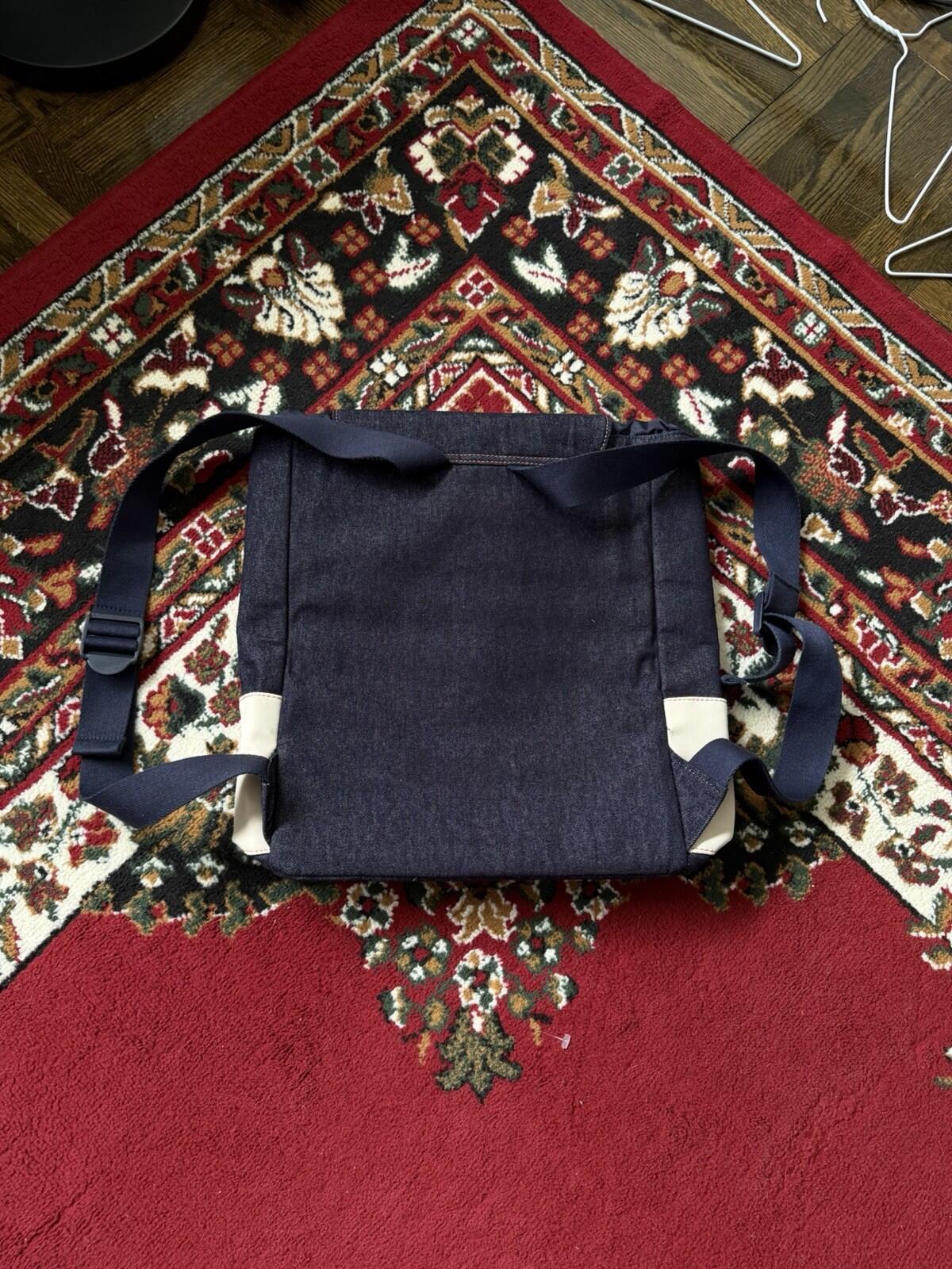 Jean Paul Gaultier Blue White Denim Backpack Bag