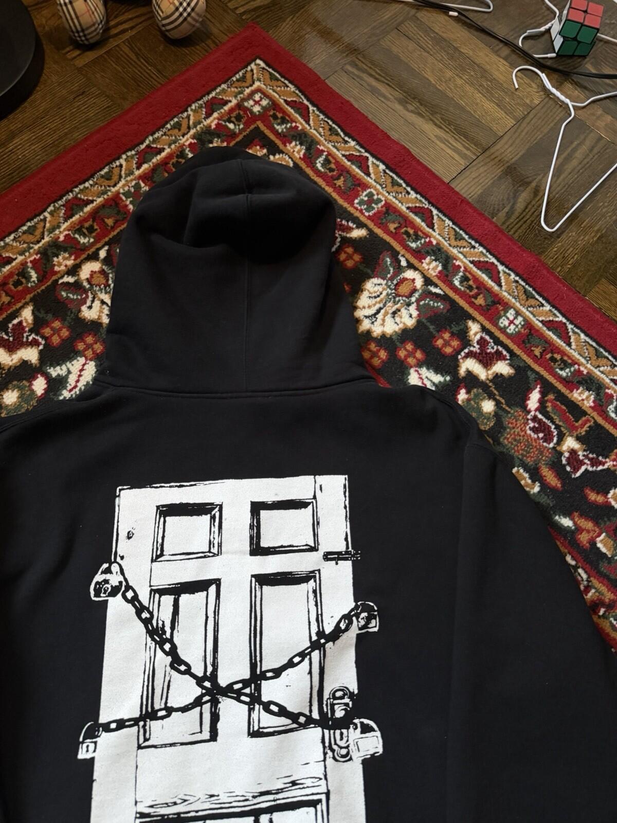 Vintage Korn Chain Locked Door 00s Zip Hoodie Giant Tag 90s Band Zip Hoodie