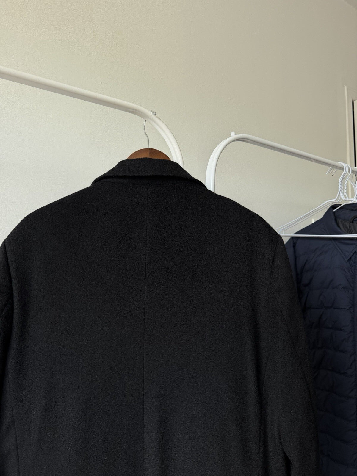 LOUIS DELL'OLIO Vintage Cashmere Black Coat Jacket 3 button Size 42
