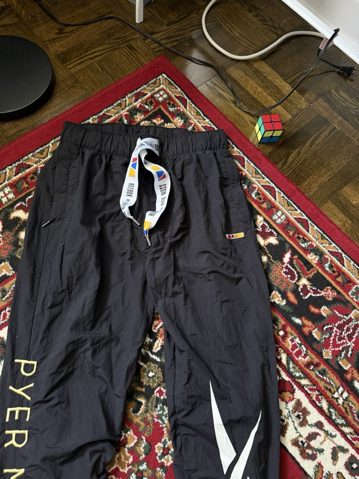 Reebok Classic x Pyer Moss Style Vector Athletic Track Pants Size M Black