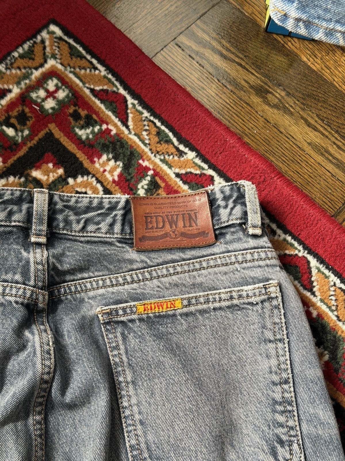 Vintage EDWIN London Slim Jeans | Size 33 x 32 | Washed Blue Japanese Denim