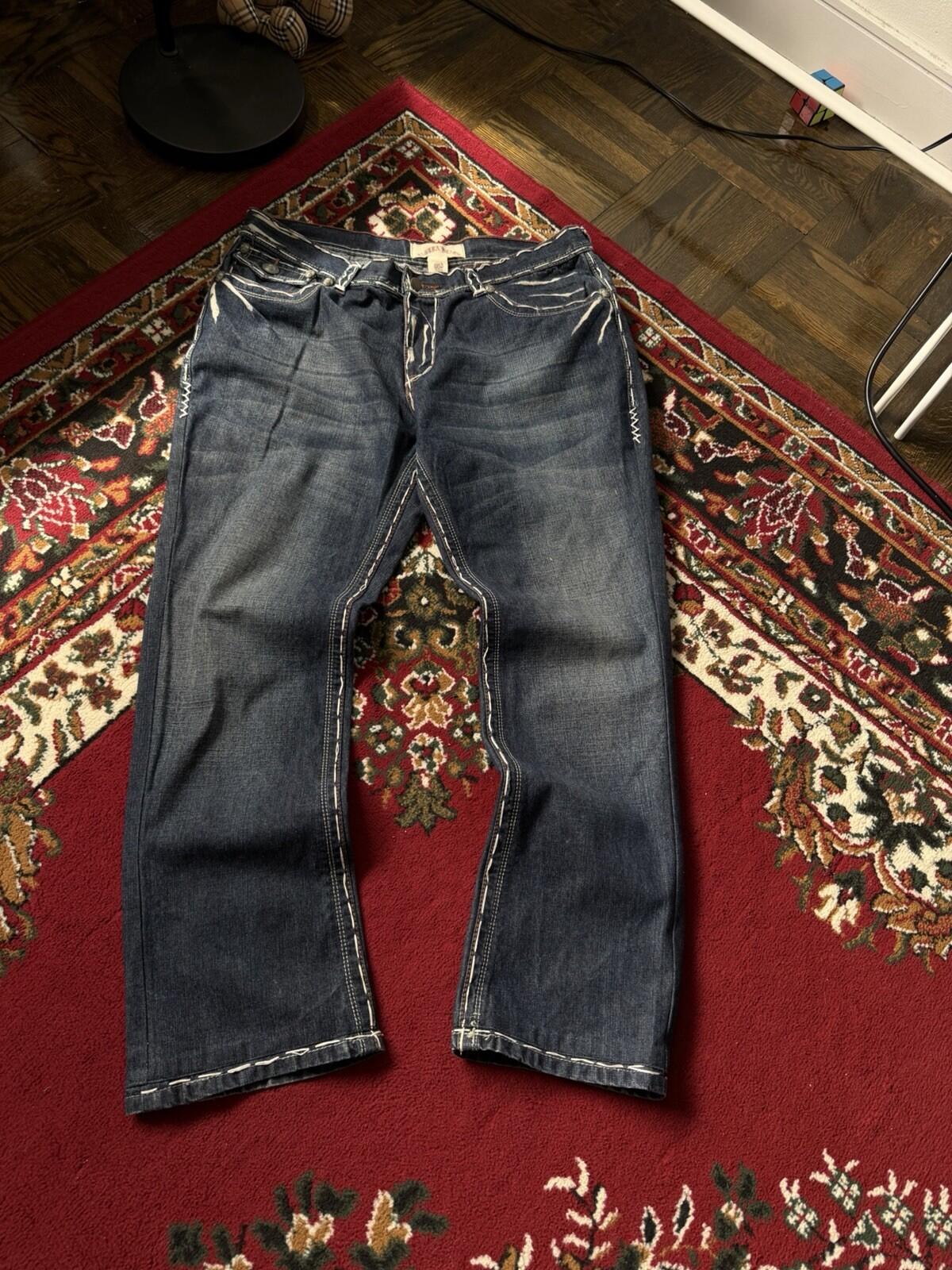 Laguna Beach Jeans Size 36 Mens Bootcut Skulls Embroidered Vintage Made in USA