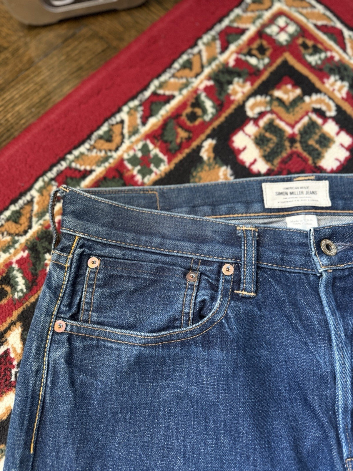Simon Miller Jeans American Made RedLine Selvedge Denim Button Fly USA Made