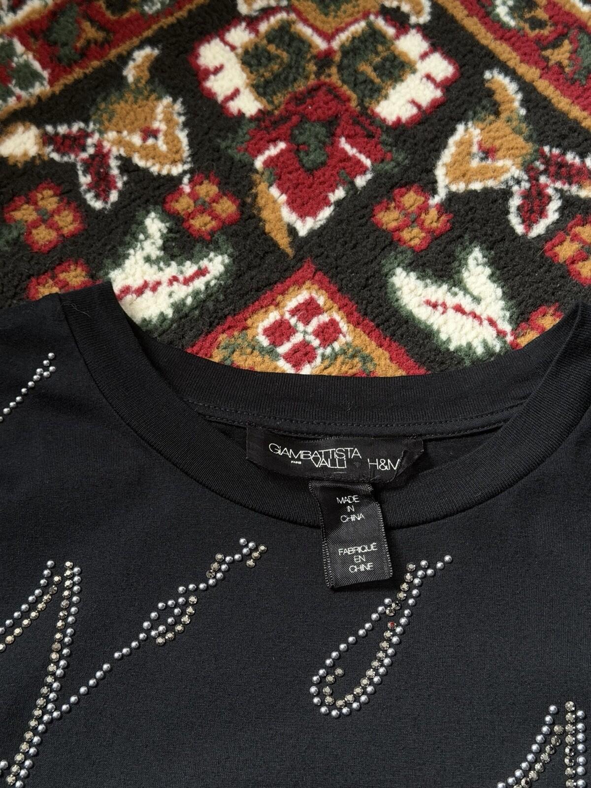 Giambattista Valli x H&M Black Studded Tee T-Shirt SIze L