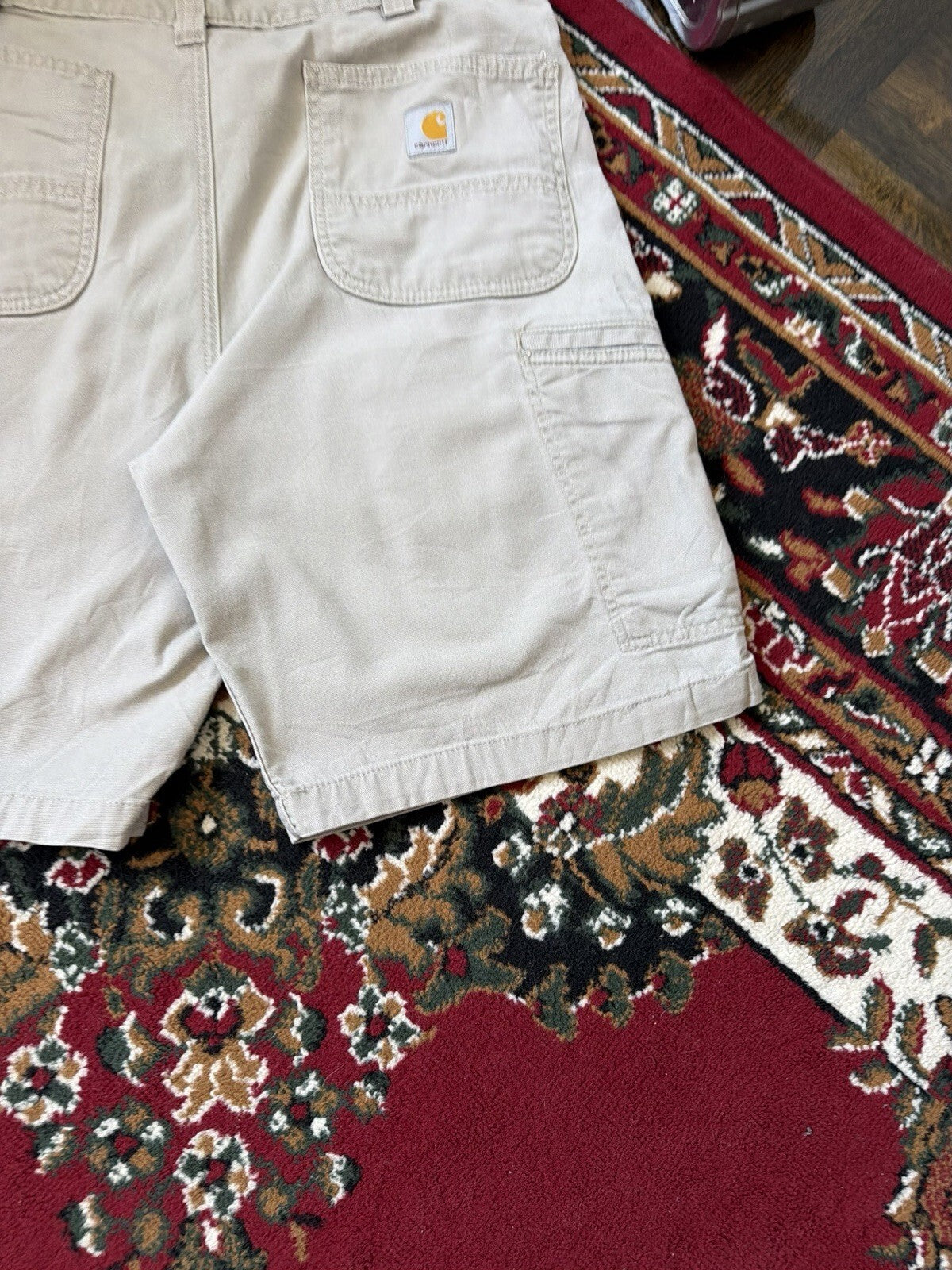Carhartt Relaxed Fit Carpenter Baggy Shorts Men's Beige Size 36 Men's