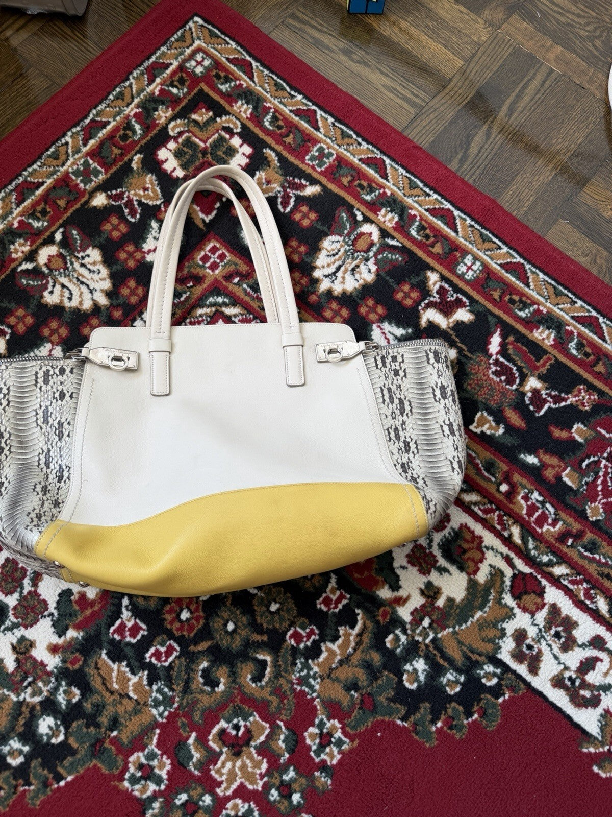 Salvatore Ferragamo Verve Exotic Multicolor Runway Tote Bag Rare