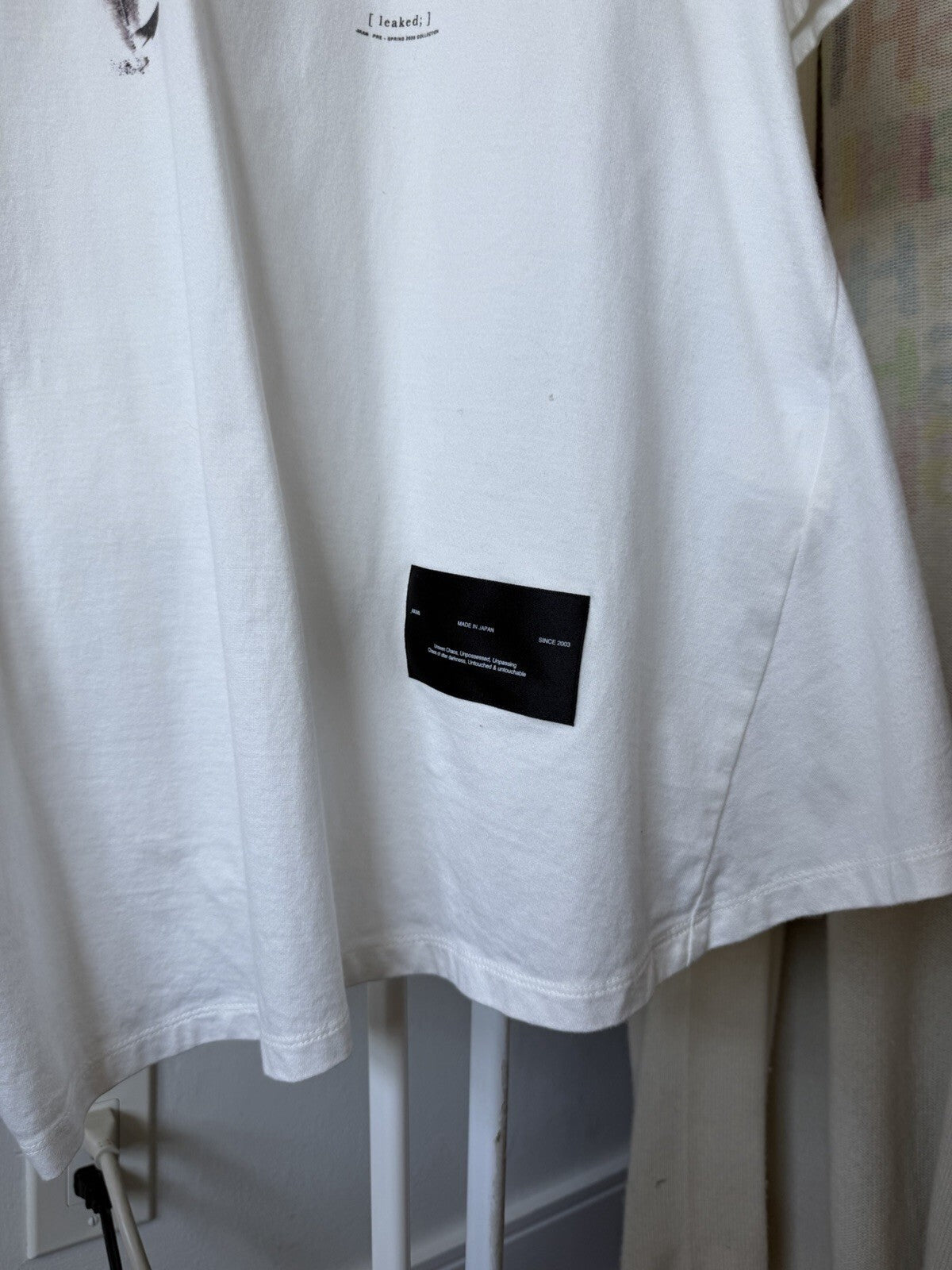JULIUS Draped SS 2023 White Graphic Shirt Leaked Tee