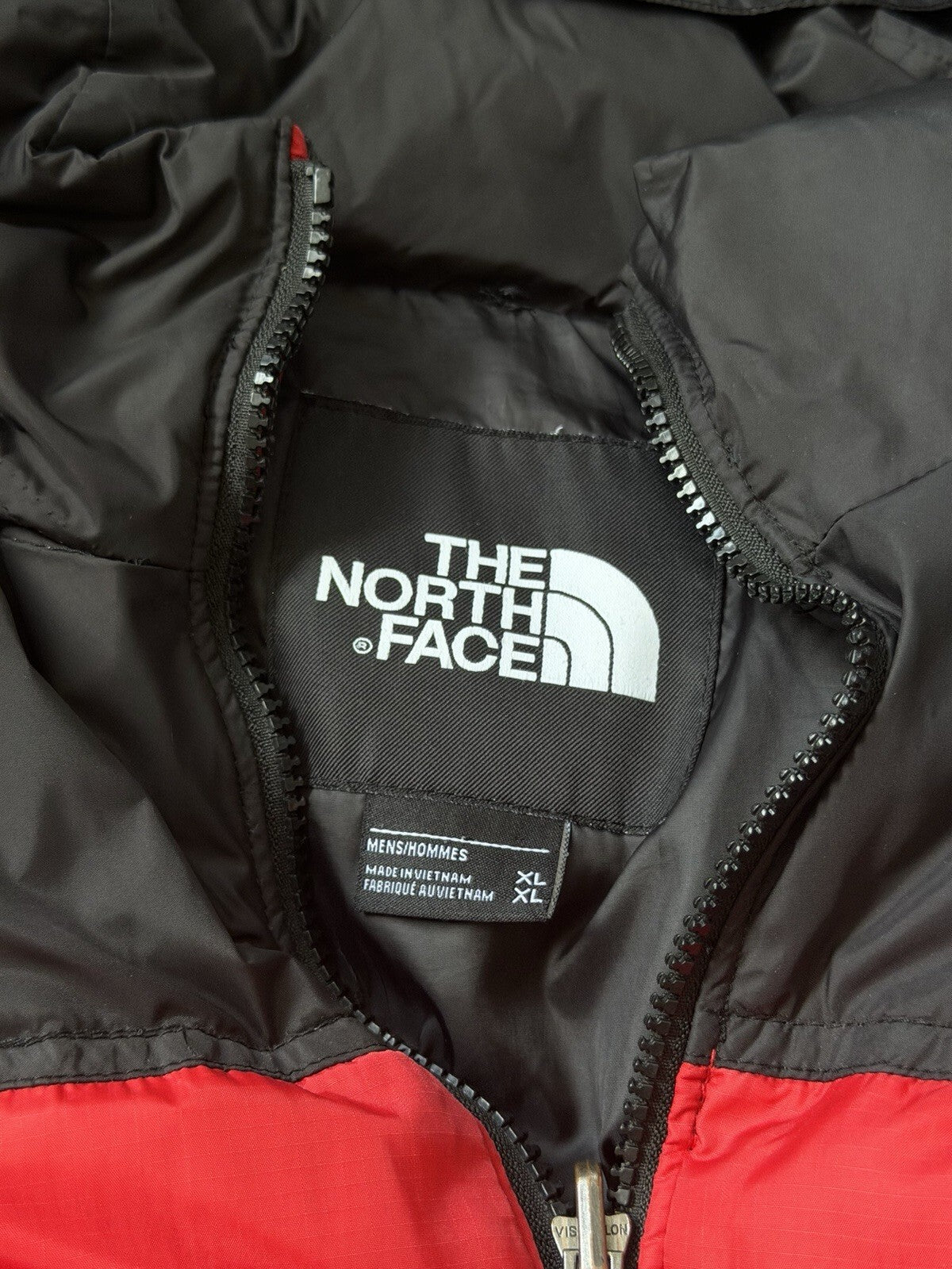 The North Face Nuptse 700 Down Puffer Jacket Red Black Size L