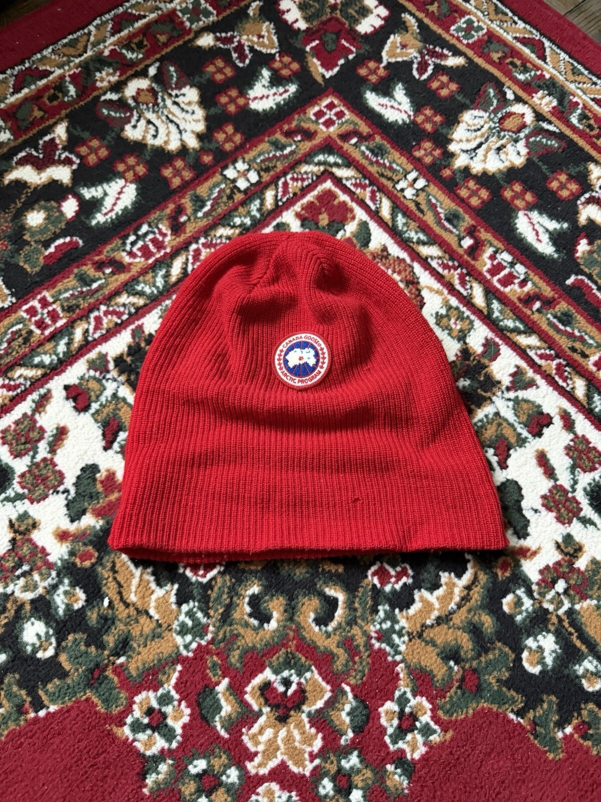 Canada Goose Red Standard Classic Badge Toque Beanie